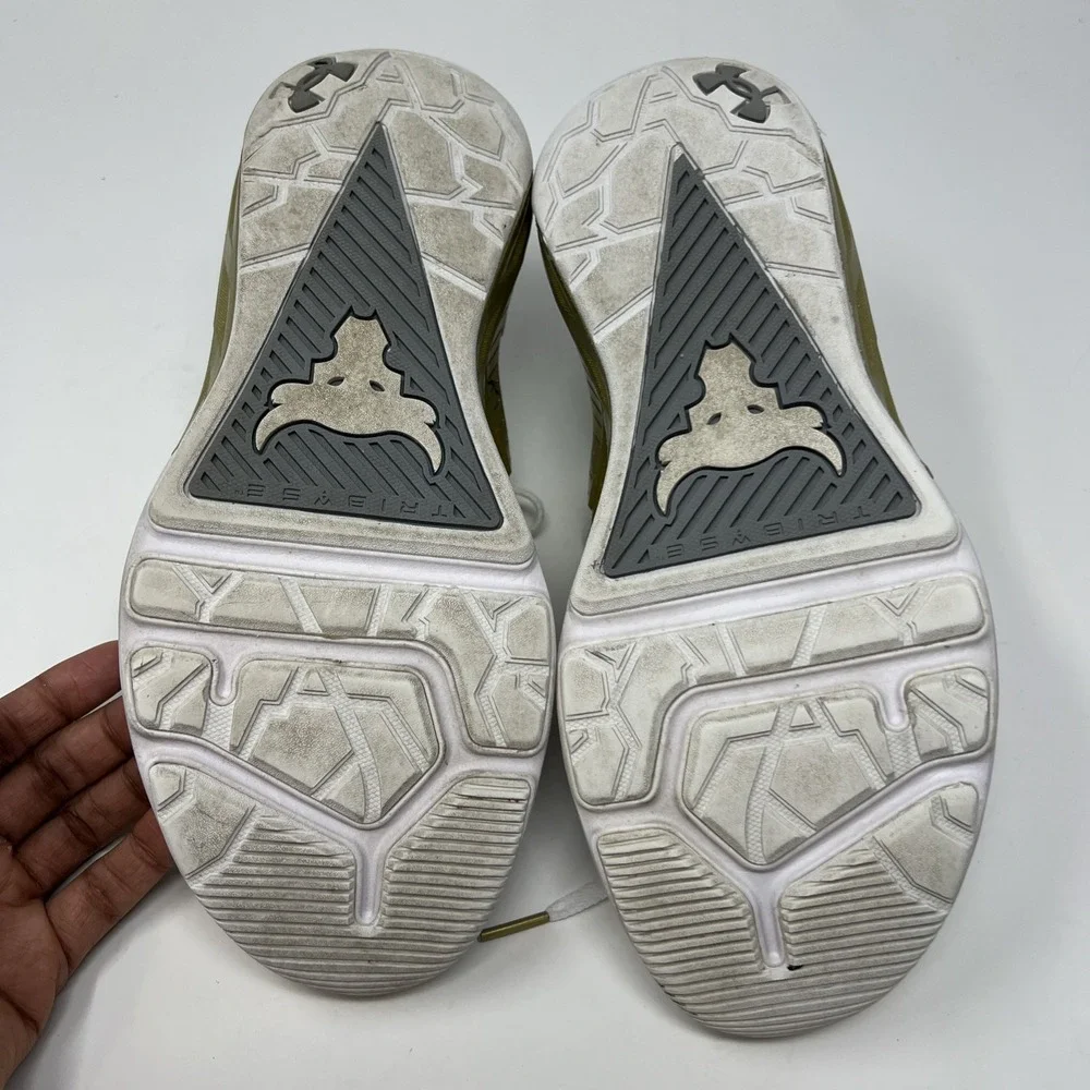 Under Armour Project Rock 4 Training Sneakers Shoes White Gold‎ Women's Size 10